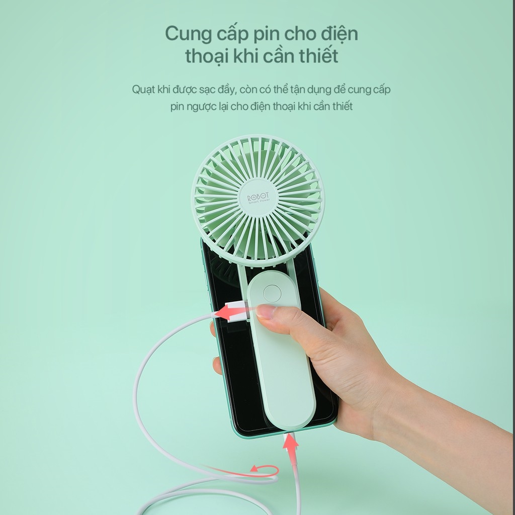 Quạt Mini Cầm Tay ROBOT RT-BF11 - Dung Lượng Pin 2.000mAh - 3 Tốc Độ Gió