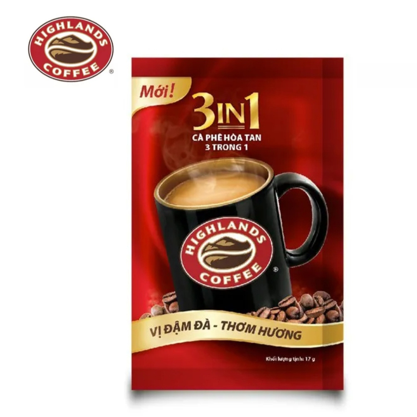 Cà Phê Hòa Tan 3in1 Highlands Coffee (hộp 10 Gói x 17g) và (hộp 20 gói x 17g)