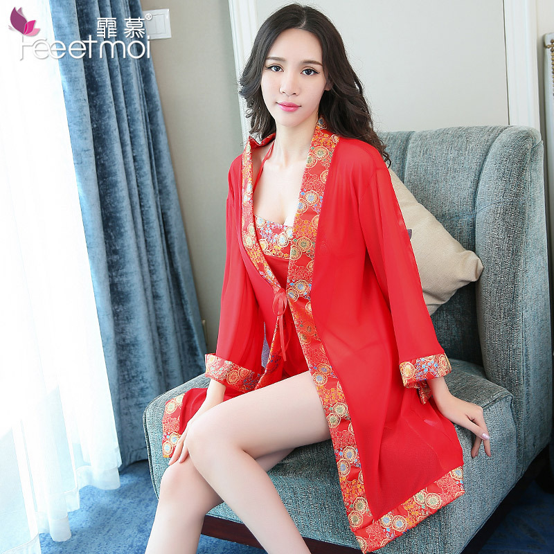 Áo choàng ngủ nữ voan hoa đi biển chất voan mịn đẹp kèm đai và chip ACH005
