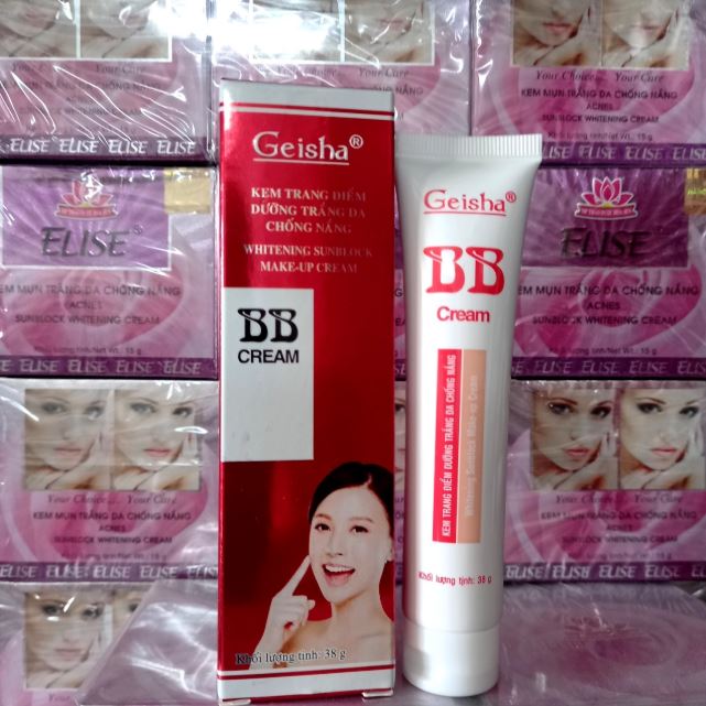 Kem trang điểm, dưỡng trắng da chống nắng BB Geisha 38g