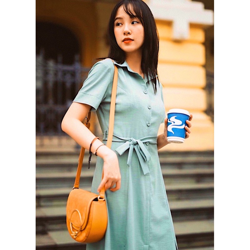 ĐẦM SƠ MI MINT XẺ TÀ (có ảnh thật)MS 70