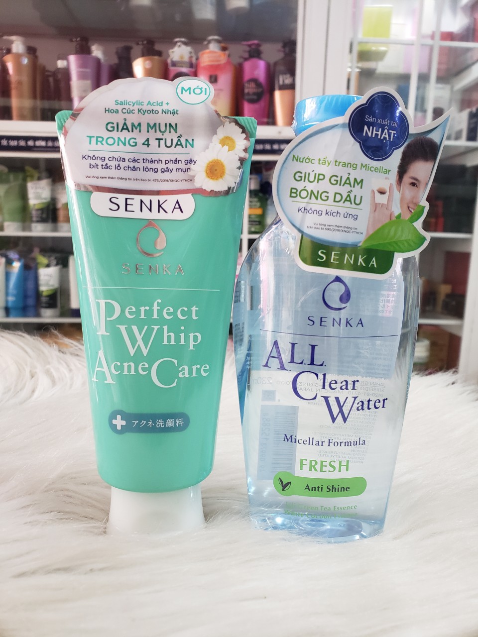 [HCM]COMBO Nước tẩy trang Senka Fresh 230ml & Sữa rửa mặt Senka Perfect Whip Acne 100g