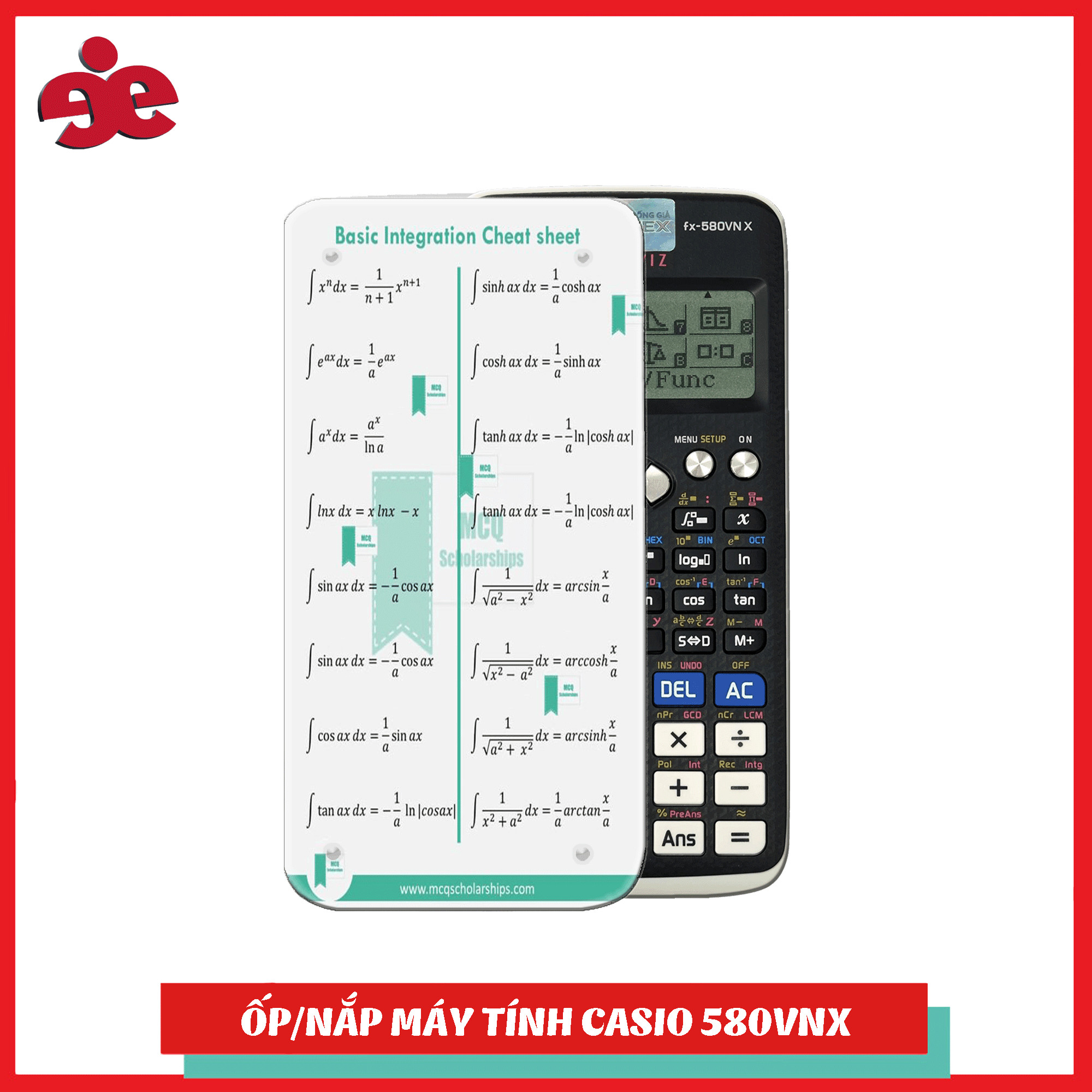 ỐP MÁY TÍNH CASIOFX 580 VNX - TOÁN HỌC