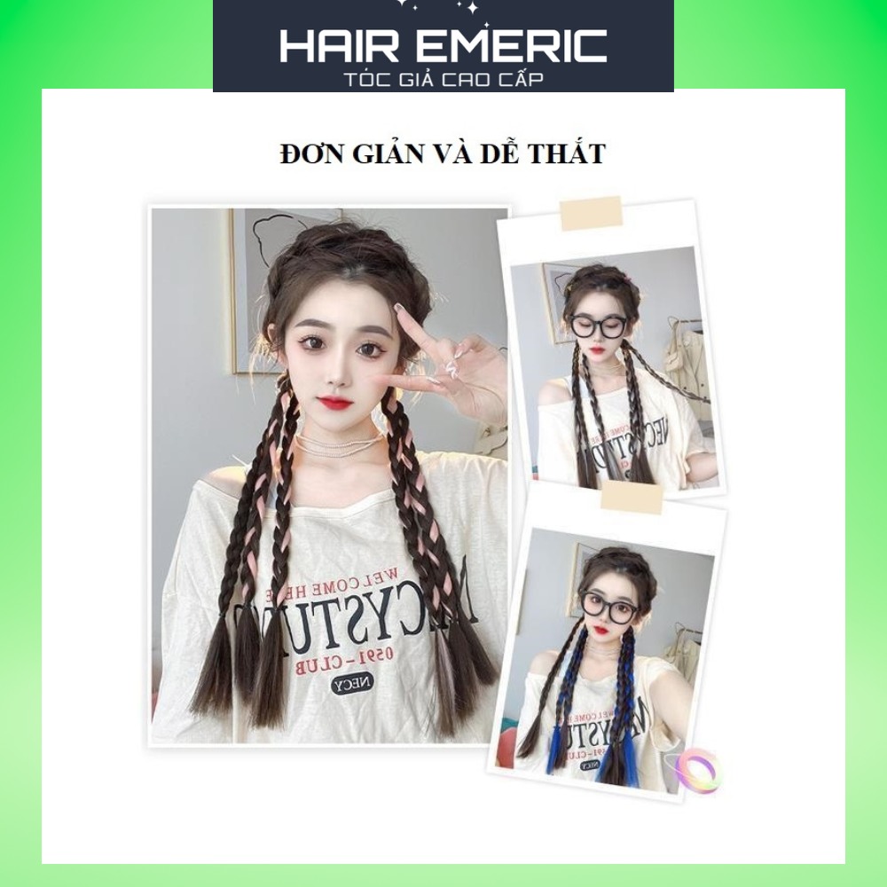 Dây buộc tóc giả thắt bím phong cách Hàn Quốc Emeric
