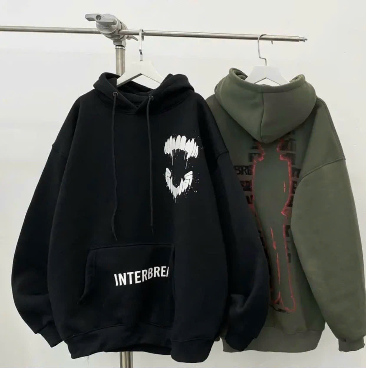 Áo hoodie nỉ bông interbreak form rộng unisex