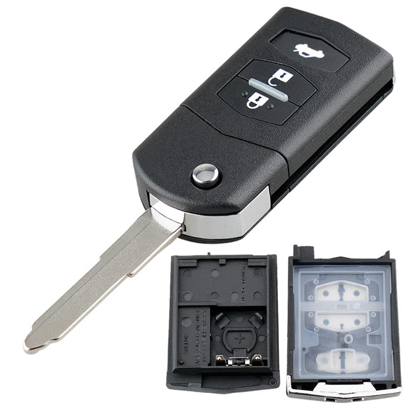 3 nút điều khiển từ xa gấp chìa khóa xe fob vỏ bọc vỏ cho mazda 3 5 6