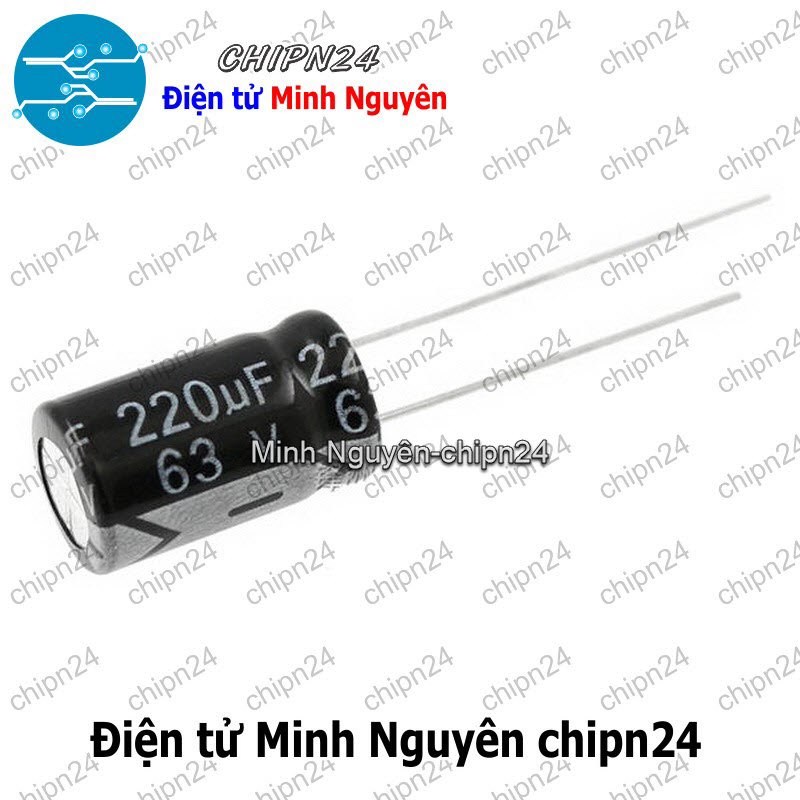 [10 con] (F254) Tụ hóa 220uF 63V Đen (10x17mm) - HH002715