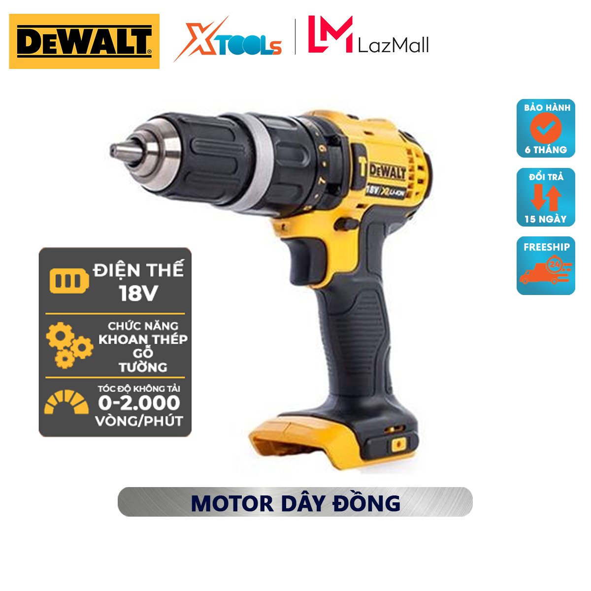 Máy vặn vít cầm tay DEWALT DCD785N-KR máy khoan dùng pin Điện thế 18V ...