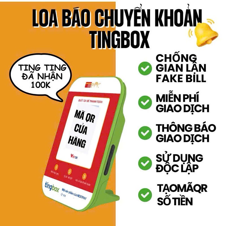 (CHẮC NHIỀU NGƯỜI ĐANG CẦN) Loa thông minh Thế Hệ Mới TingBox- Loa đọc thông báo nhận tiền chuyển khoản QR cho mọi cửa hàng