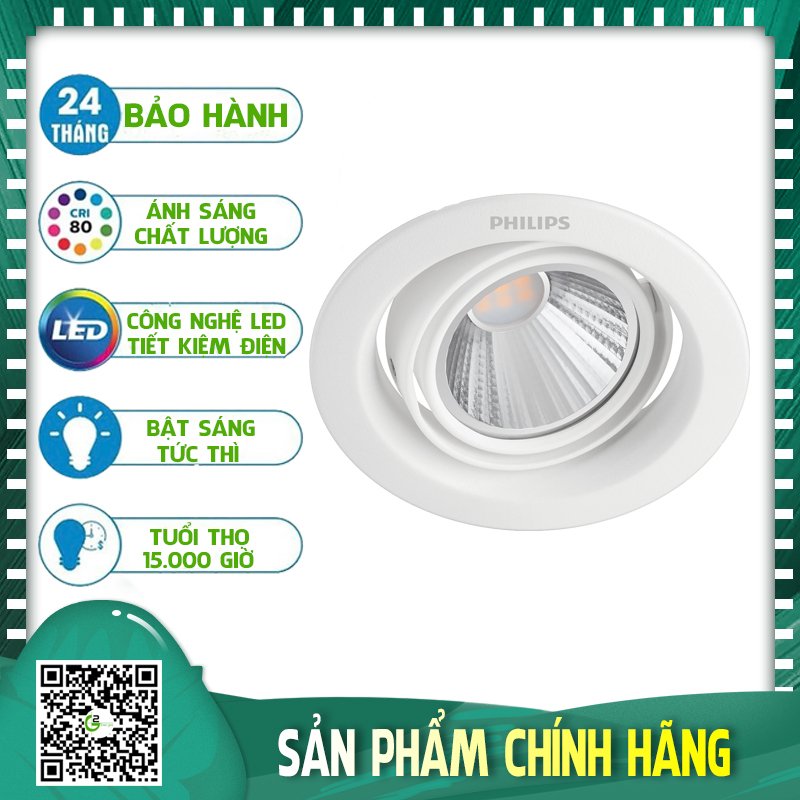 Bộ đèn chiếu điểm Philips LED 59776 POMERON 070 7W (Trung tính/ Vàng)