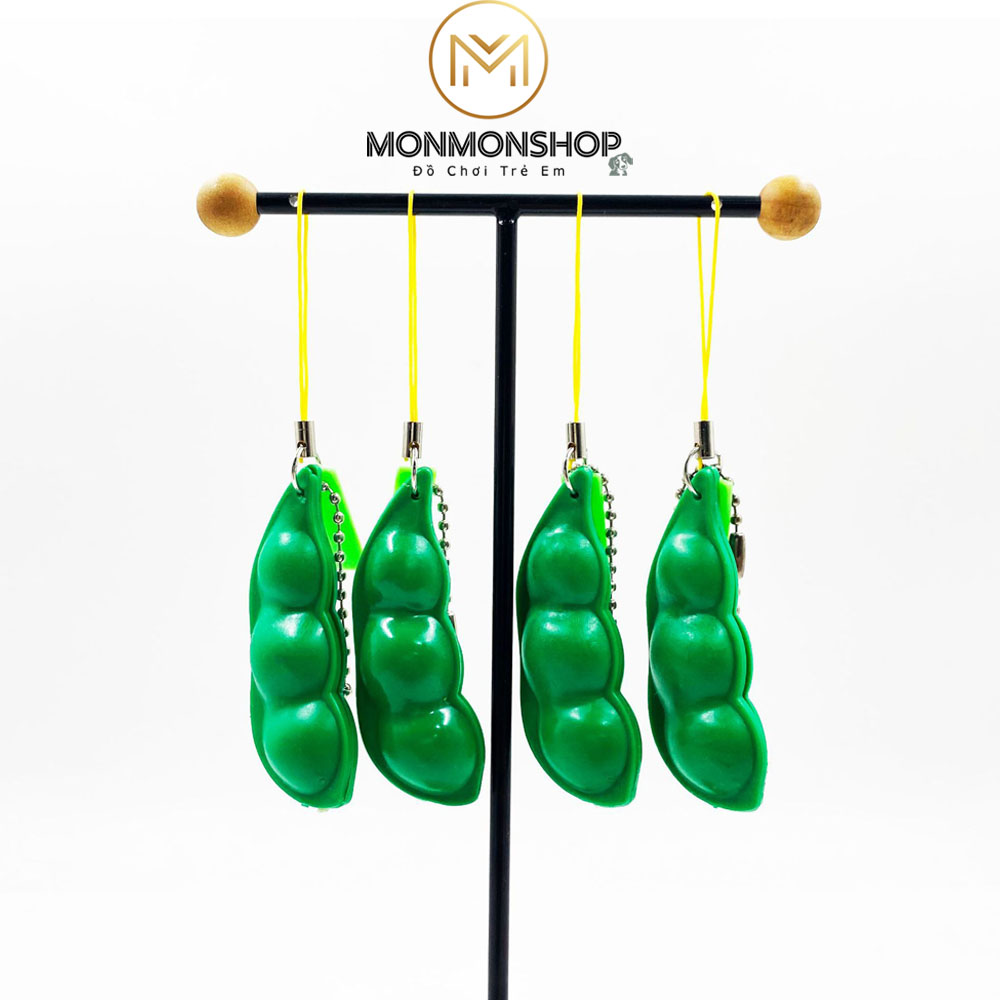 Móc Khóa Hạt Đậu(Đậu Hà Lan) Xả Stress dùng để bóp vui nhộn