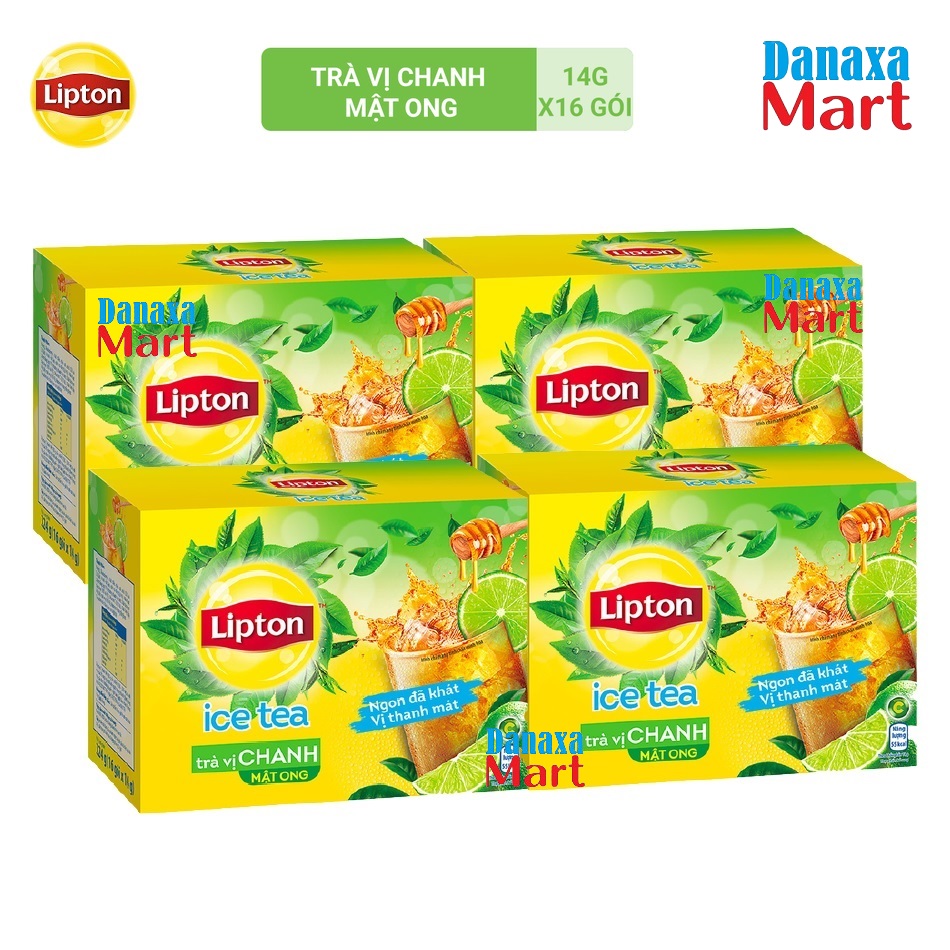 Trà Lipton Ice Tea vị Chanh Mật Ong (Hộp 16 gói x 14g)