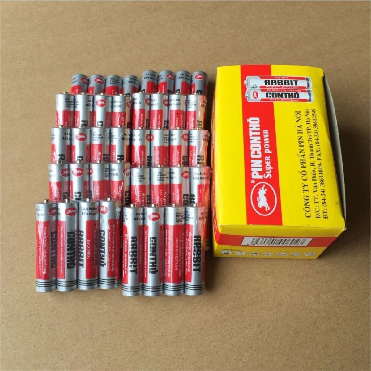 Hộp 40 viên pin con thỏ aaa-1.5v