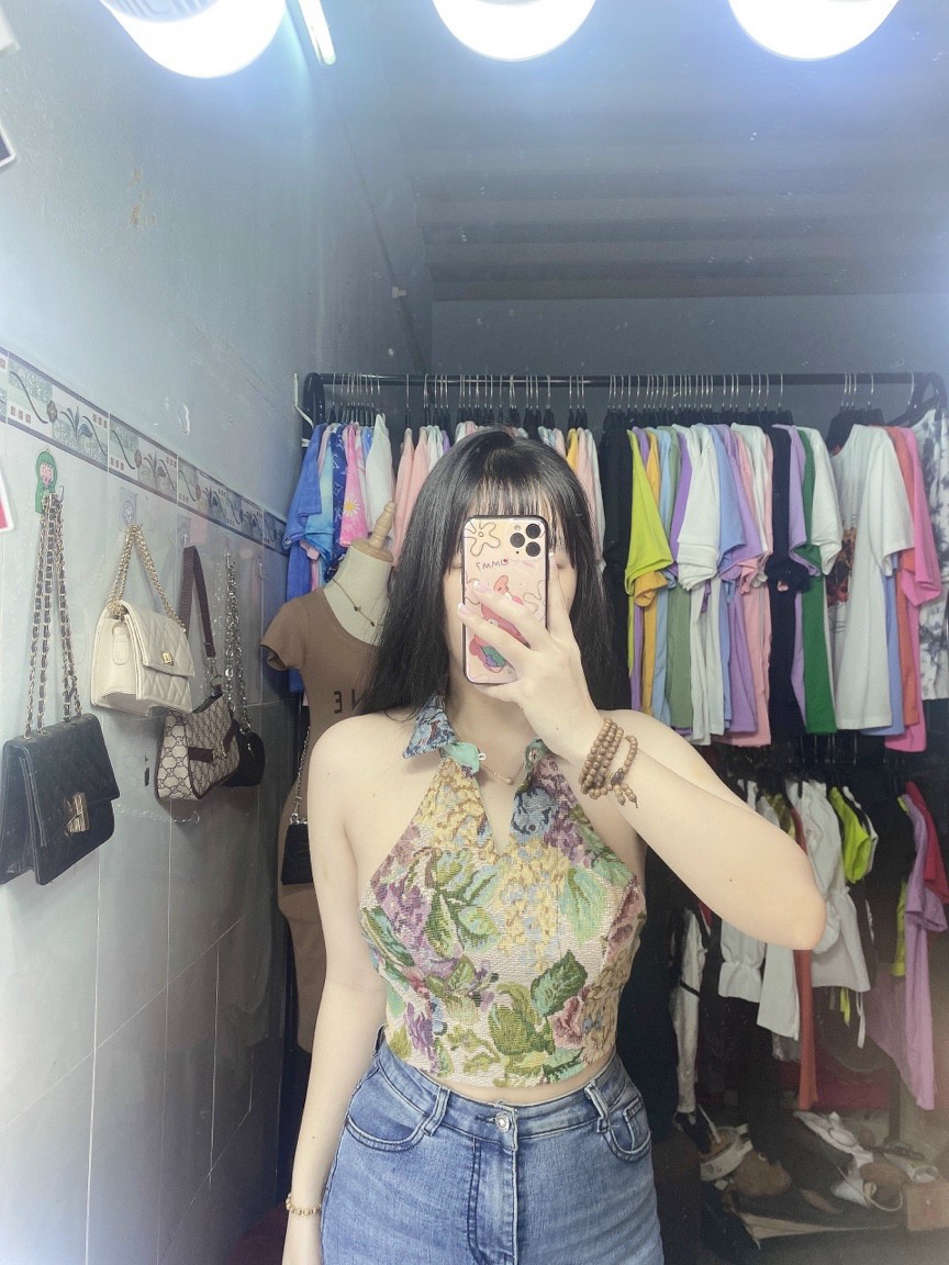 Áo thổ cẩm sát nách,áo yếm thổ cẩm cực chất,ly store
