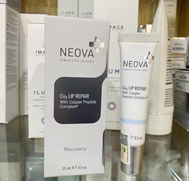 Kem dưỡng ẩm, giảm thâm, xóa nhăn và căng bóng môi Neova Cu3 Intensive Lip Repair