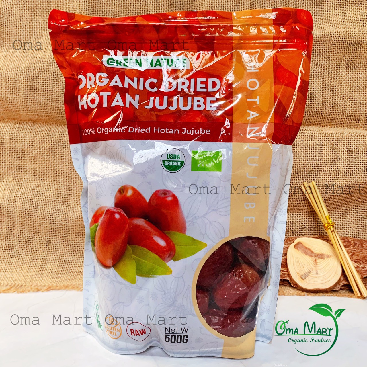 Táo đỏ Hotan hữu cơ Green Nature 500g