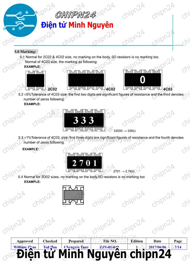 [10 con] (K388) Trở Băng 0603x4 8P4R (100R/1K/10K/4.7K/5.1K/51R/22R)- [Chọn Loại] - HHH.00064