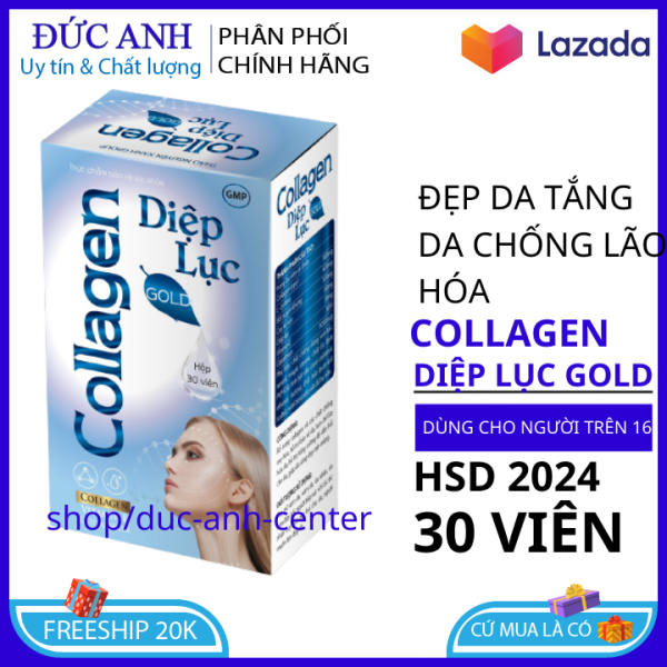 Viên uống đẹp da Collagen diệp lục đẹp da-trắng hống chống lão hóa tăng nội tiết nữ giới hộp 30 viên HSD 2024