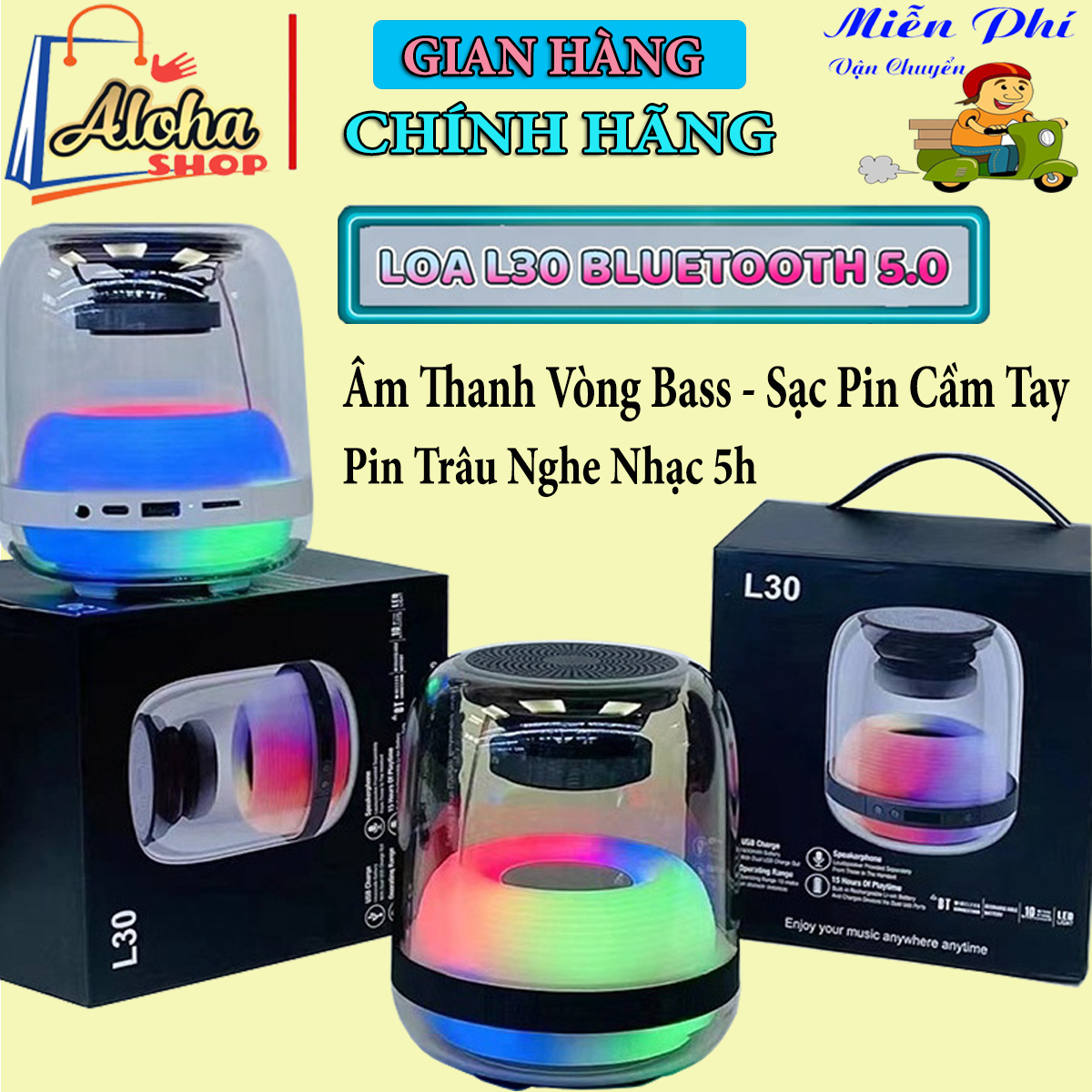 Loa bluetooth chữ g, loa bluetooth mini kiêm sạc dự phòng điện thoại không dây, loa bluetooth không dây tích hợp đèn led rgd 7 màu, âm thanh vòm 3d sống động bass cực mạnh - loa bluetooth không dây bass mạnh