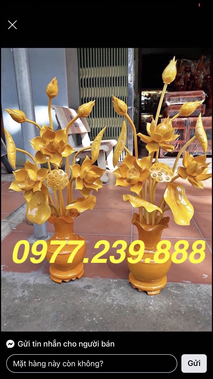 hoa sen bằng gỗ mít