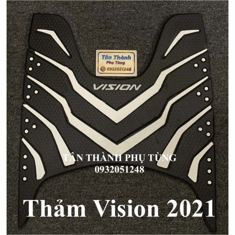 Thảm nhựa Vision 2021 Màu Trắng dày mẫu Indo