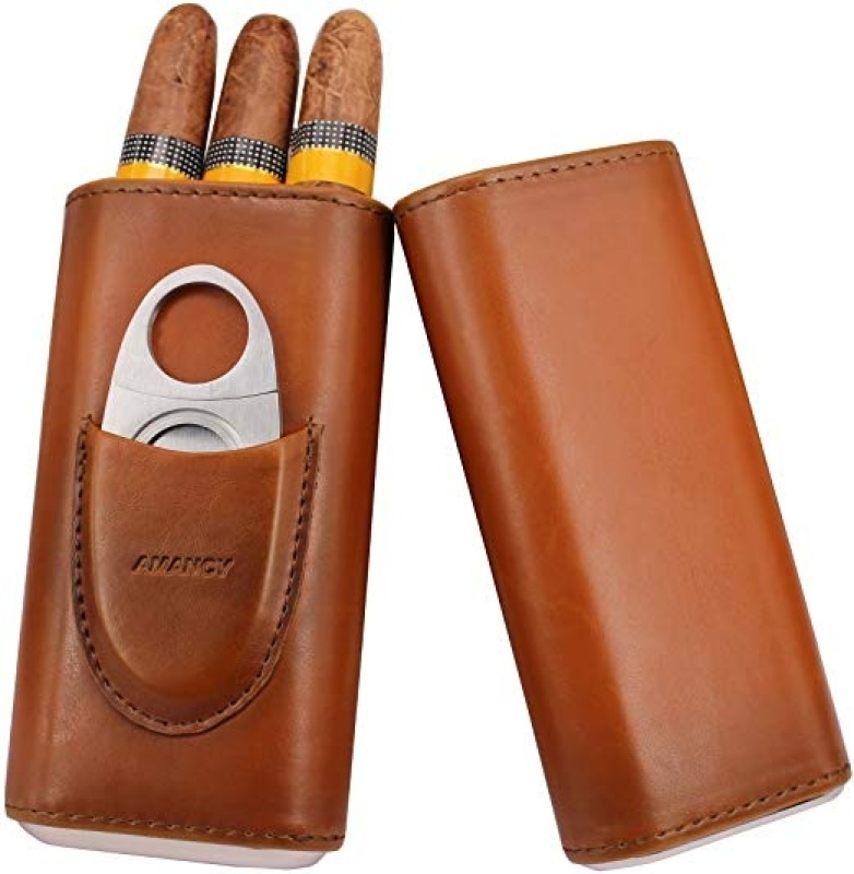 Portable Leather Cigare Case Cuban Cigr Cedar Wood Lined Cigr Humidor Accessories Wihout Cutter