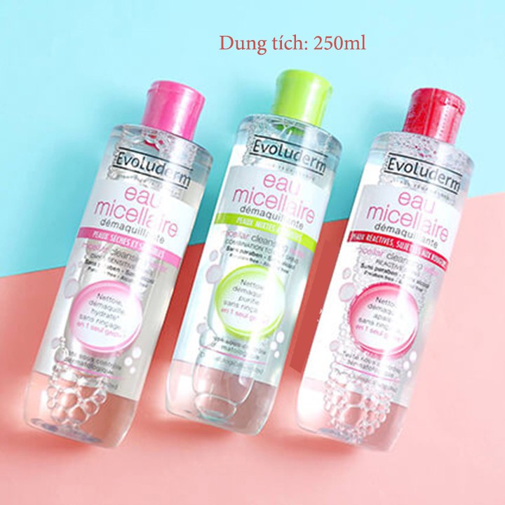 [Freeship Max] Nước tẩy trang Evoluderm Micellar Cleansing Water 250ml