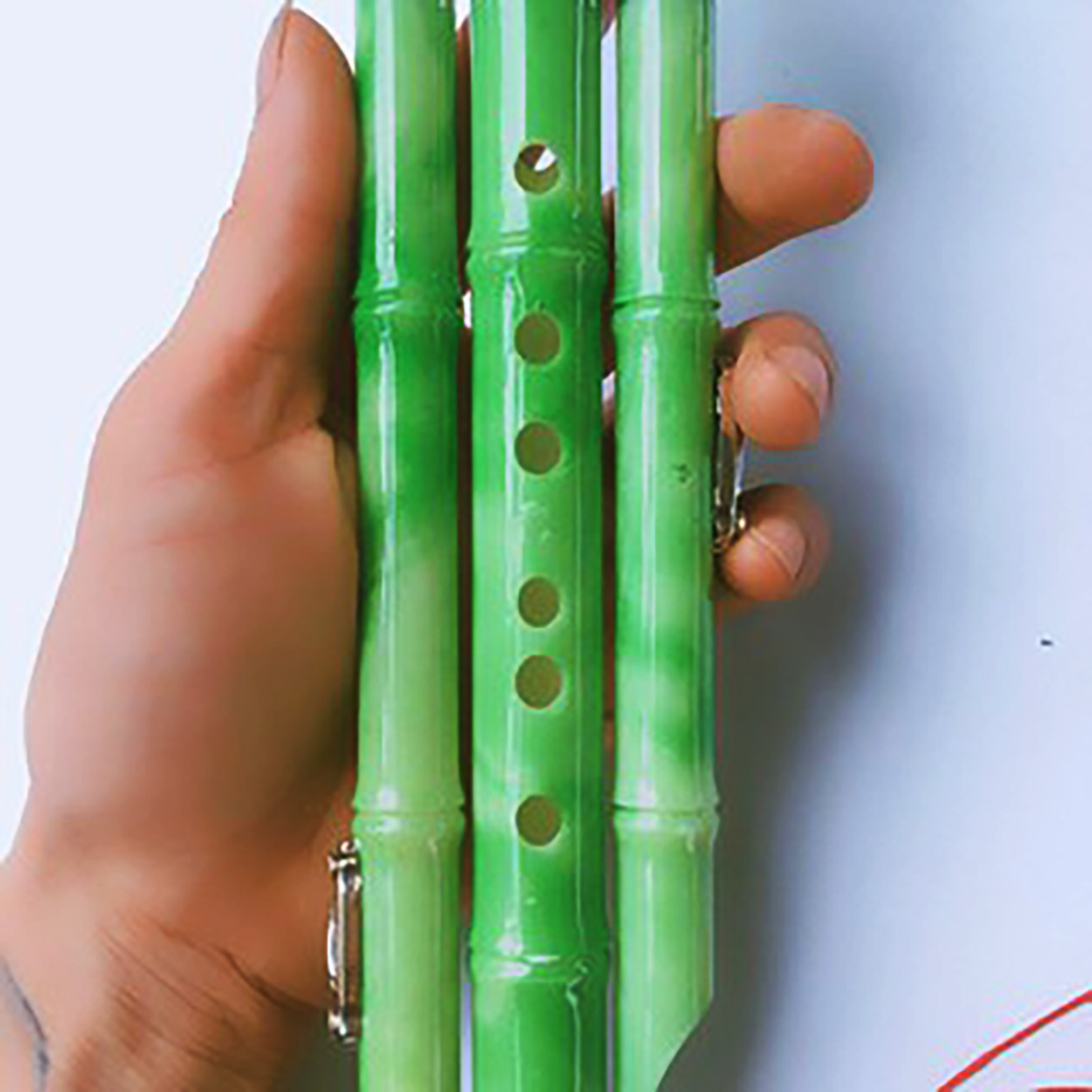 sáo bầu ngọc 2 bè màu xanh