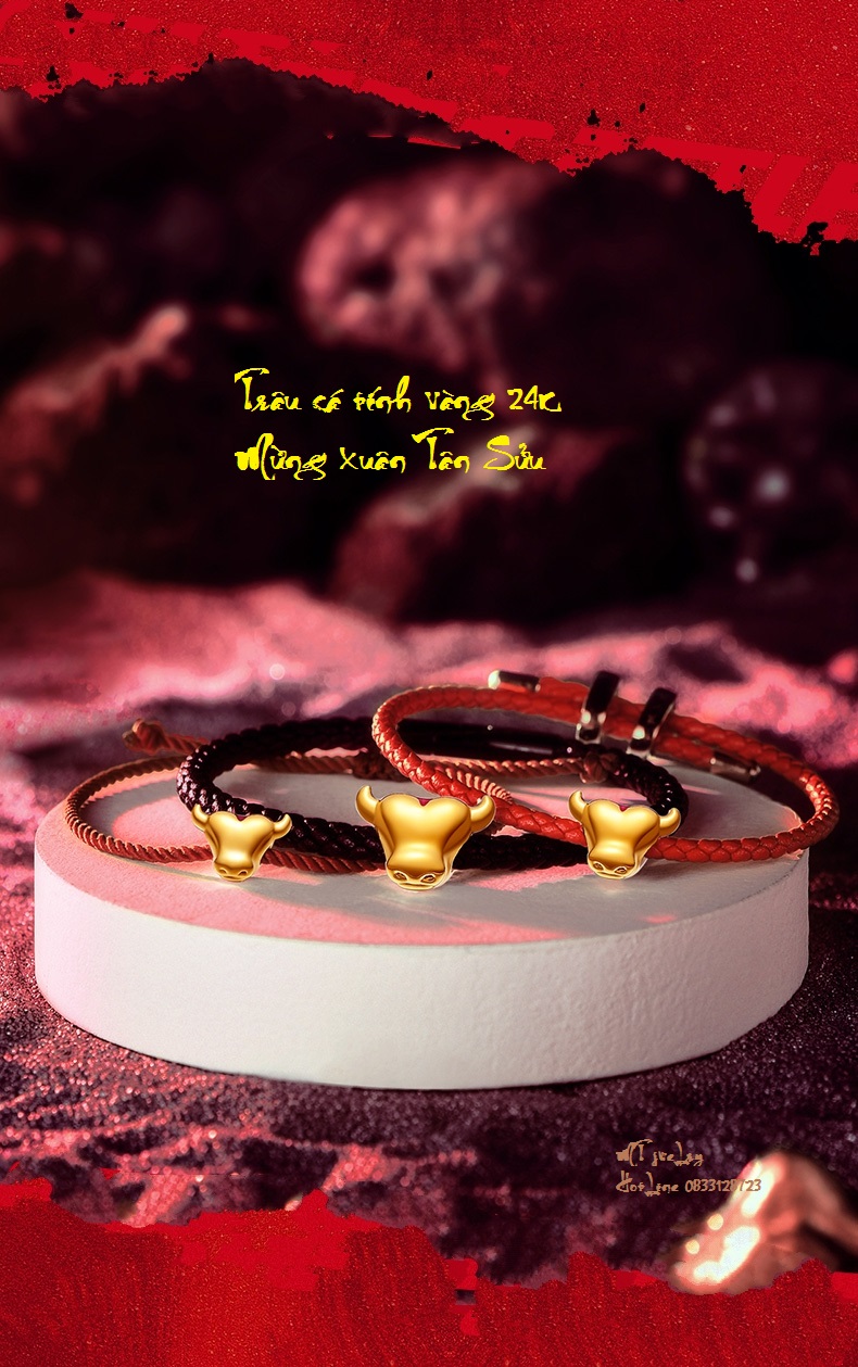 Charm Mặt Trâu vàng 9999