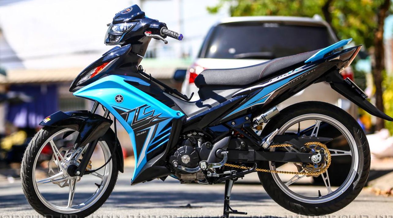 Tem rời ex 135 lc dán xe xanh phối đen - tem chuẩn không phai màu