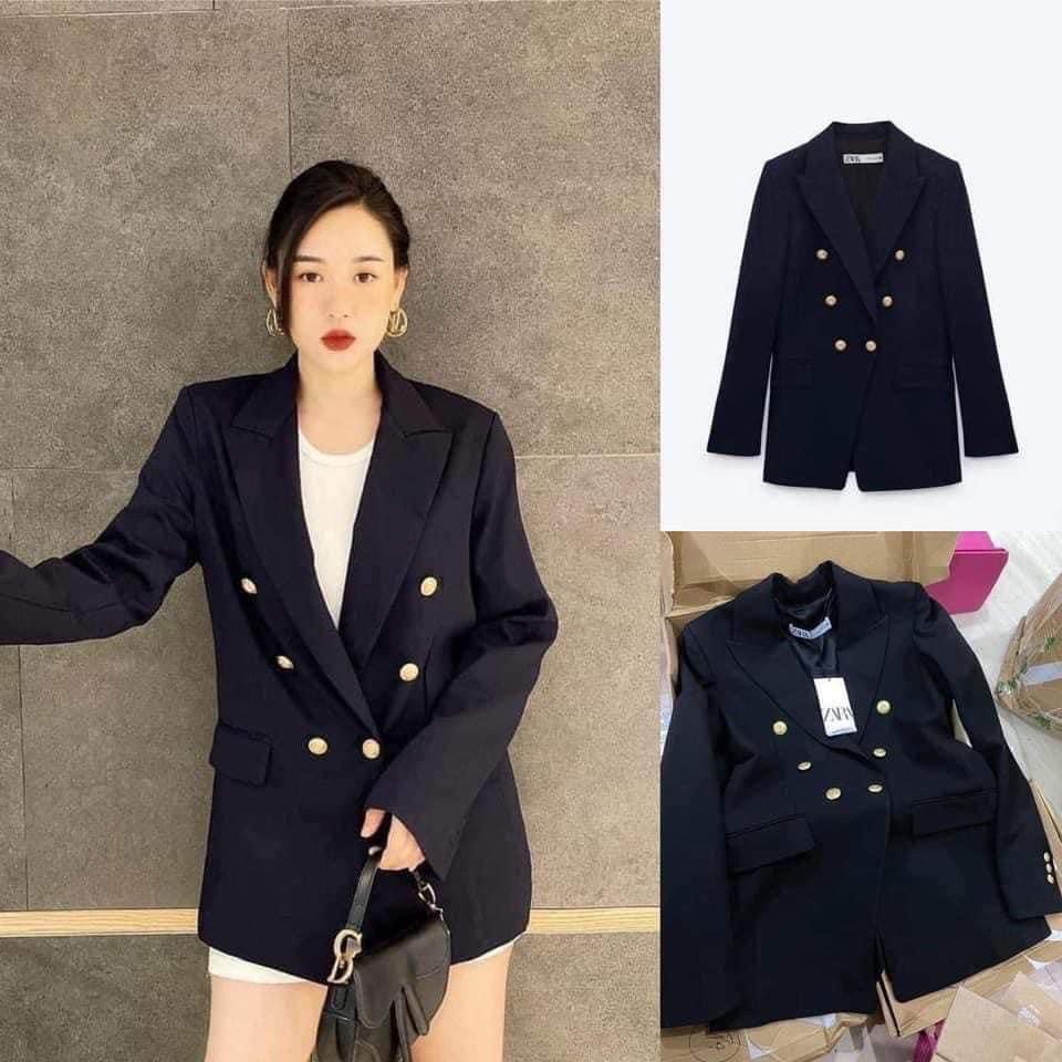 Áo khoác vest 2 lớp cúc đồng dài tay a492