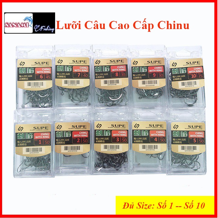[Hàng Nhật] Lưỡi Câu Cá Chinu Nhật Có Ngạnh Siêu Bền, Cực Sắc Bén - Sanami Fishing - lưỡi câu cá trê, lưỡi câu cá rô, lưỡi câu cá biển, lưỡi câu cá lóc