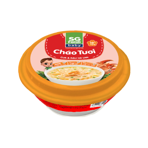 Cháo tươi Baby Sài Gòn Food Cua gấc & Đậu hà lan 240g