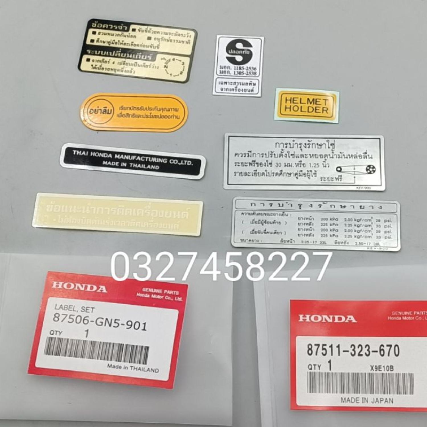 Full bộ tem thông số xe DREAM thái zin Honda chính hãng