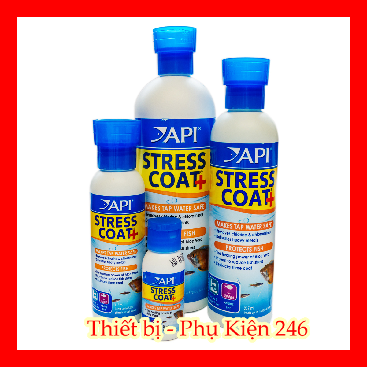 API Stress Coat+ chuyên cá nước ngọt (giúp khử Chlorine,Chloramine và kim loại nặng) chai 473ml