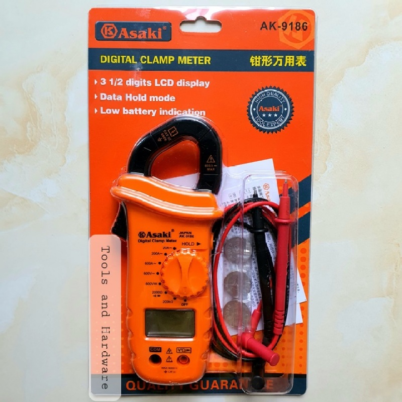Ampe kềm đo điện hãng Asaki Nhật Bản AK-9186 có tặng kèm bút thử điện Stanley (Ampe kìm đo điện)