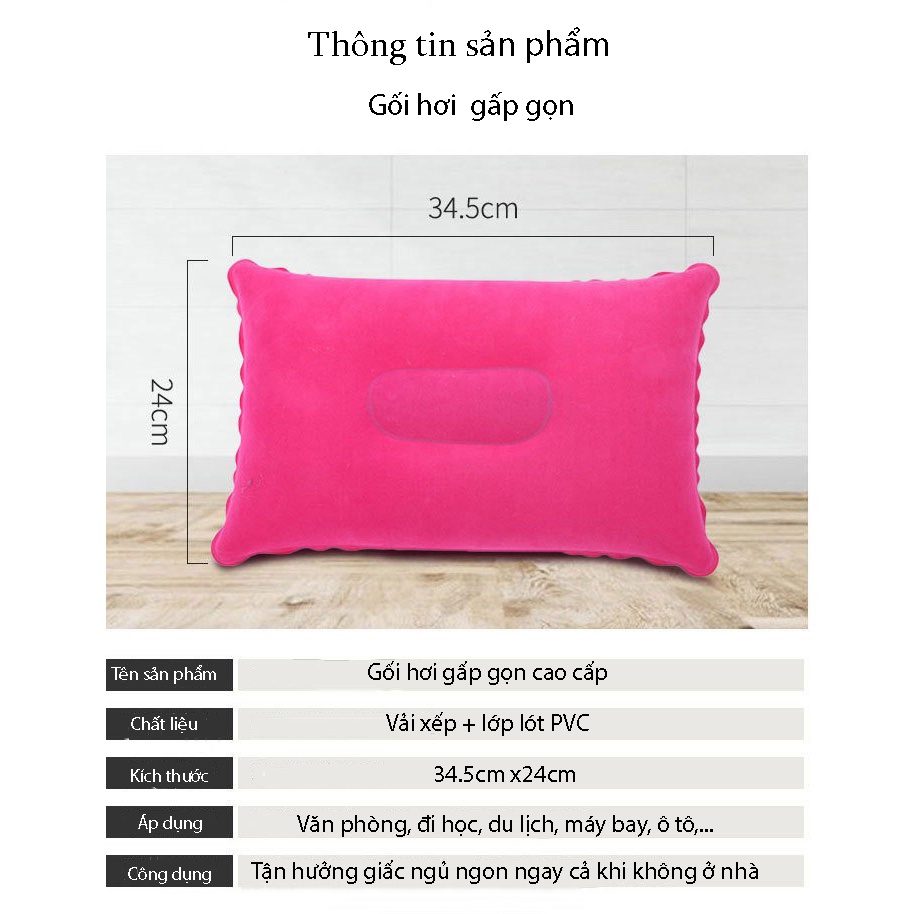 Combo 3 món thảm ngủ văn phòng (1m8 x 1m) CÓ TÚI ĐỰNG + Gối hơi + Bịt mắt