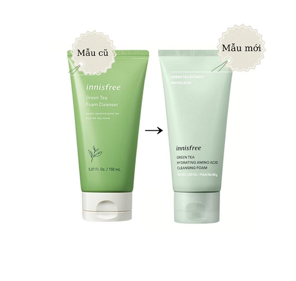 Sữa rửa mặt trà xanh Innisfree Green Tea  Amino Hydrating Acid Cleansing Foam