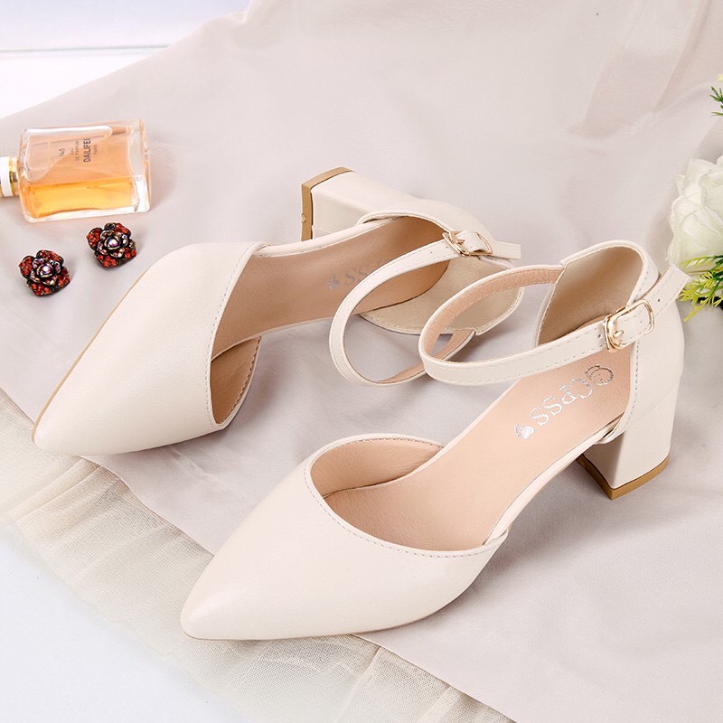 Giày Cao Gót 5p Đế Vuông Bít Gót  MÃ A8