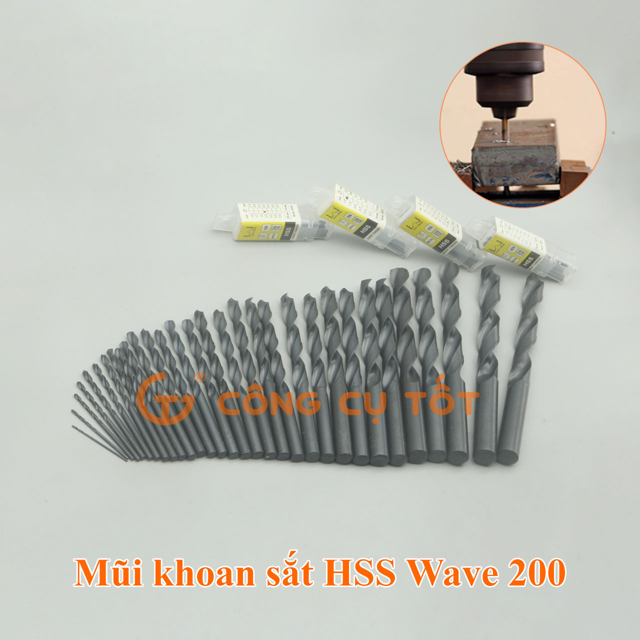 Mũi khoan sắt Wave HSS W200 size tùy chọn