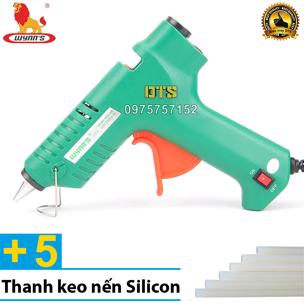 Máy bắn keo nến silicon cầm tay 60W WYNN'S Kapusi JAPAN + Kèm 5 thanh keo nến Silicon