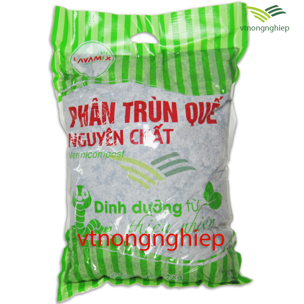 Phân trùn quế nguyên chất Lavamix, bổ sung dinh dưỡng, cải tạo đất, bịch 2(kg)