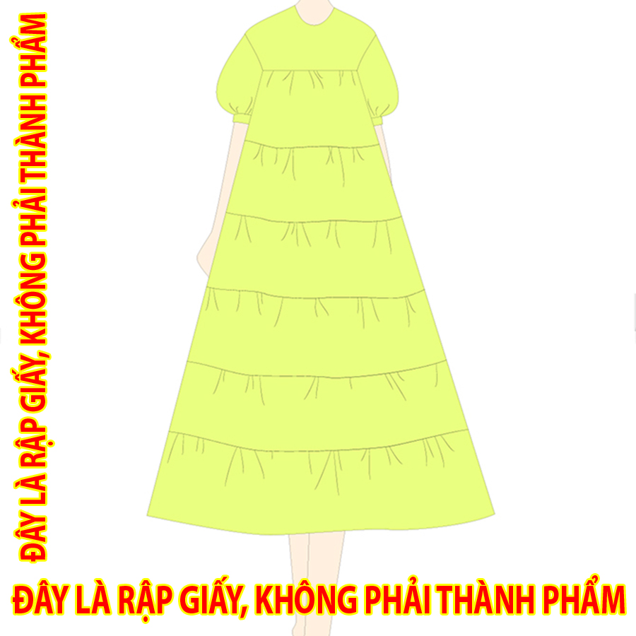 Rập Giấy 30081 - Đầm Babydoll maxi