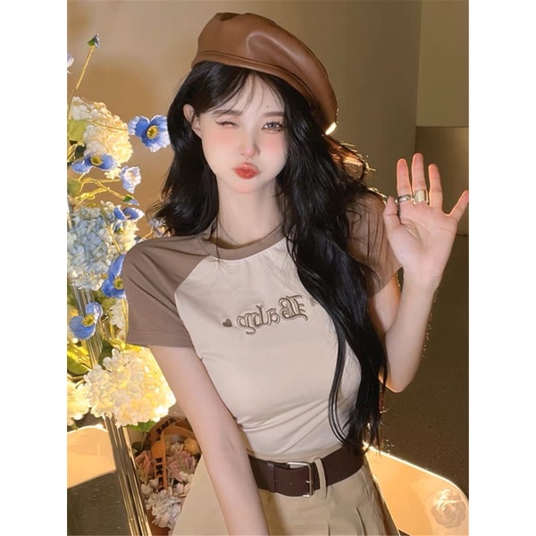 ÁO CROPTOP PHỐI TAY THÊU BABY 1BB