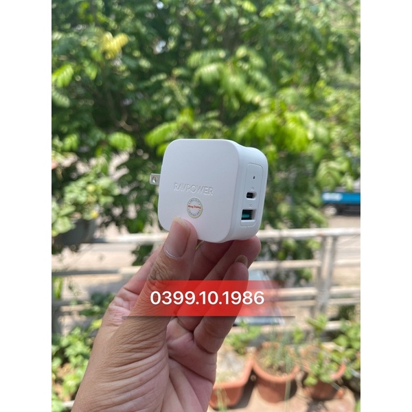 Củ sạc 2 cổng RAVPower , sạc nhanh 2 cổng USB và PD 3.0 max 18w
