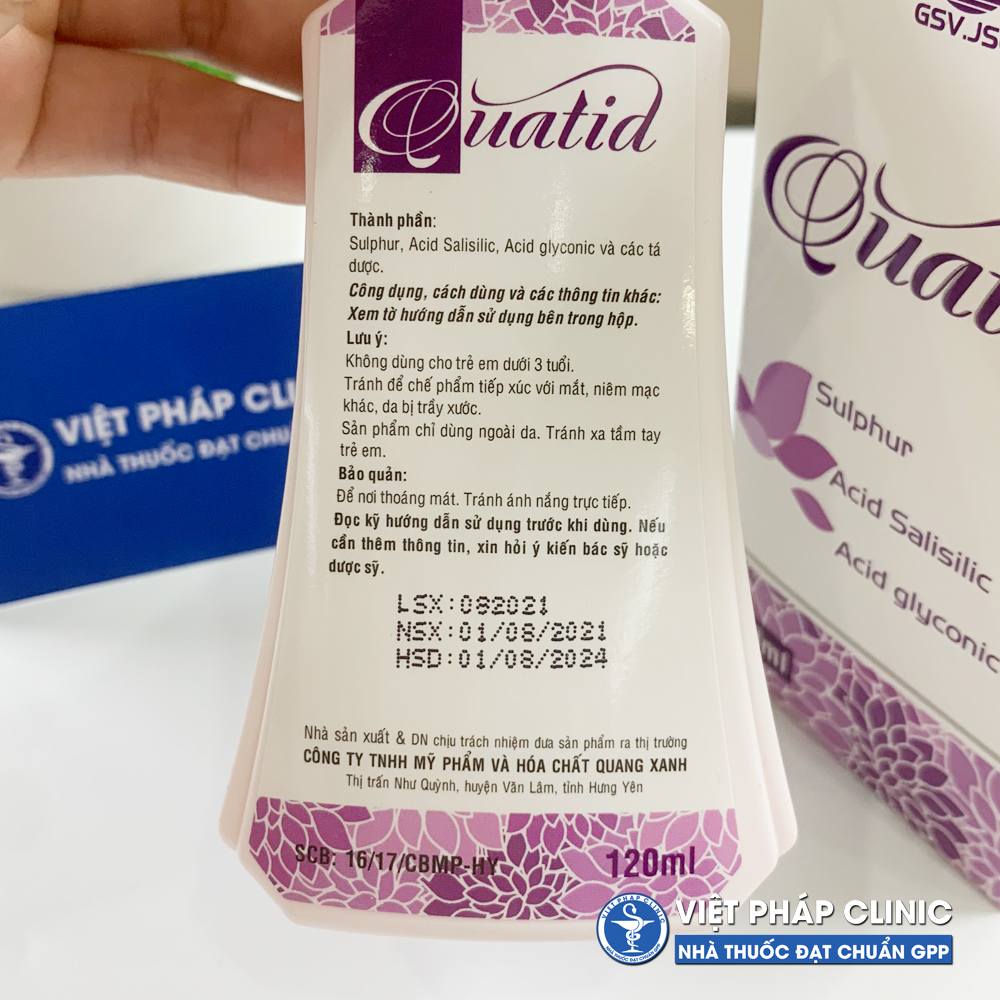 Sữa rửa mặt cho da dầu mụn Quatid GSV 120ml