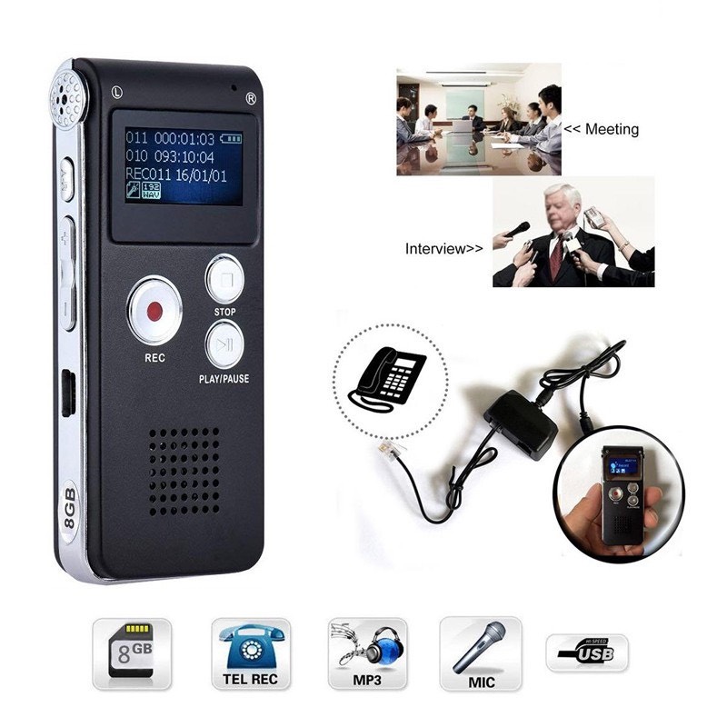 Máy ghi âm chuyên nghiệp 8G SK012 - Ghi âm, MP3, USB lưu trữ 8GB