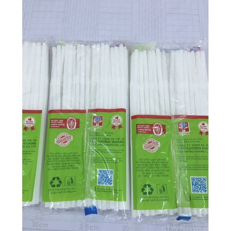 Ống hút gập nhựa trắng cao cấp (70 ống/gói)