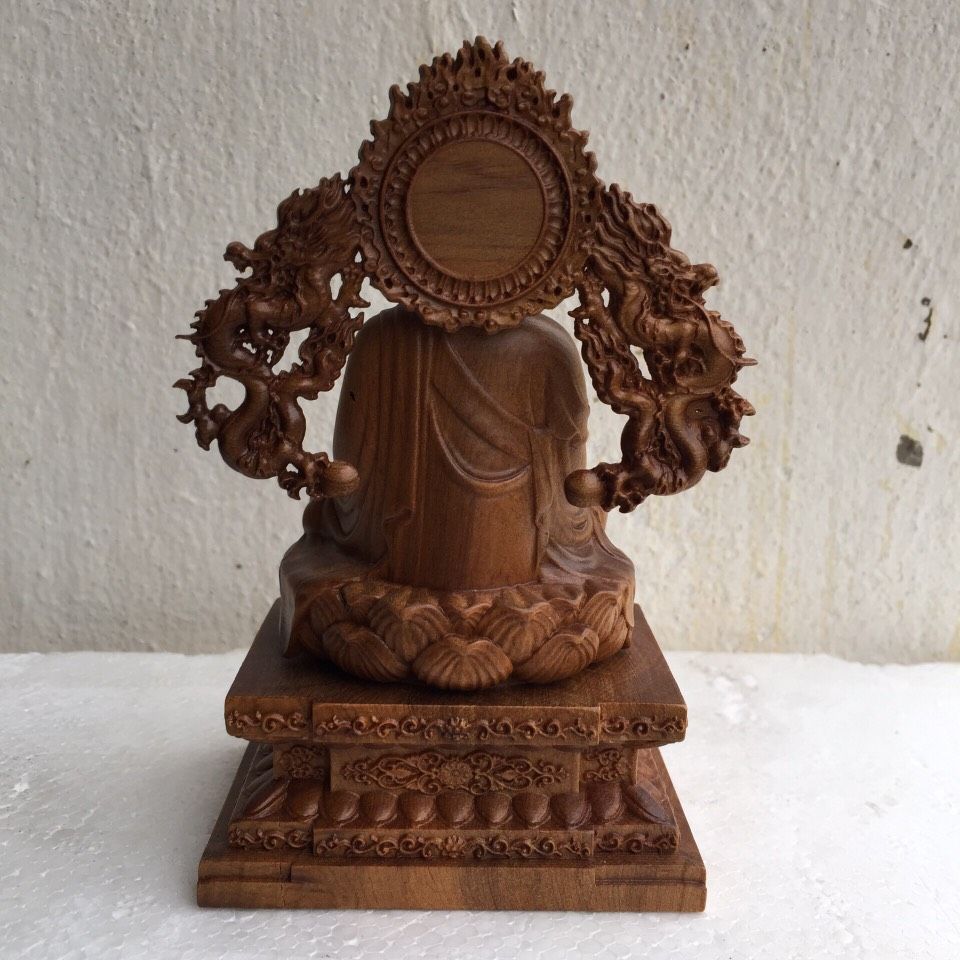 Tượng Phật A Di Đà Gỗ Bách Xanh Thơm Ngát