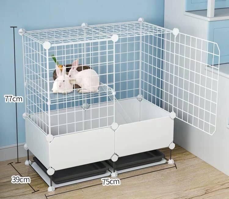 Combo chuồng Thỏ chia tầng , có cầu thang - kích thước 72x37x72cm